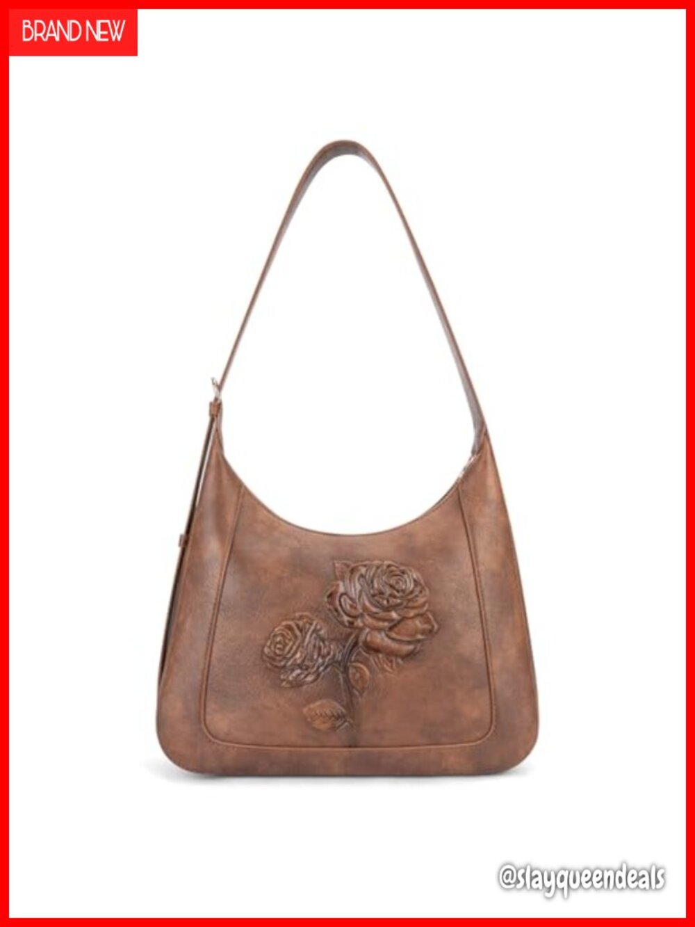 Embossed Vegan Leather Hobo Shoulder Bag for Women Small Purse
